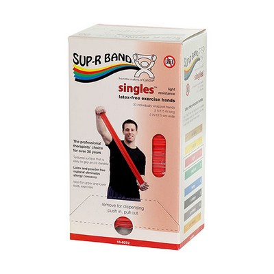 Sup-R band, latex-free, 5-foot Singles, 30 piece dispenser, Choose Color