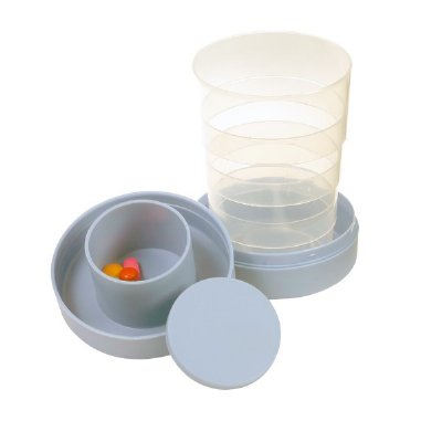 Collapsible Drinking Cup with Pill Container
