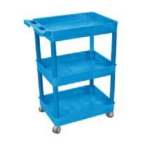 Show product details for 3 Shelf Blue Tub Cart