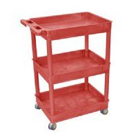 Show product details for 3 Shelf Red Utility Cart