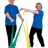 Show product details for TheraBand exercise band - 30 x 5 foot piece dispenser, Choose Resistance