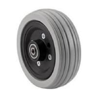 Show product details for Caster Assembly 6" X 2" Gray Solid Rubber Tire, 5/16" Diameter x 1 1/16" Hub Width