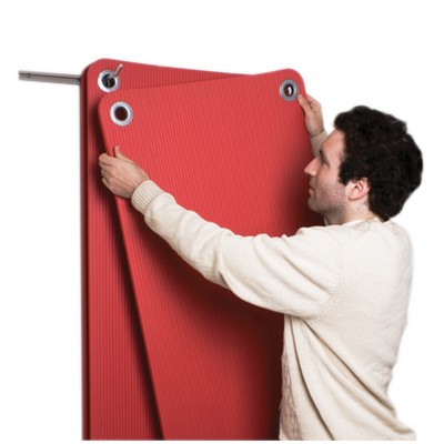 Wall mat hanger, 86" L x 8" H x 16" D, 10 capacity