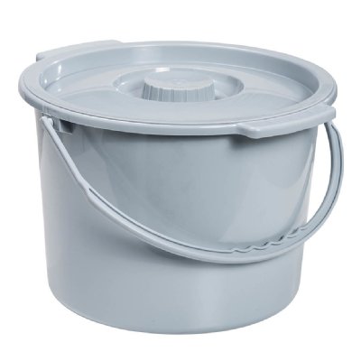 Drive Medical Commode Bucket with Handle and Cover, 12 qt.